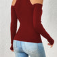 Crisscross Cold-Shoulder Knit Top