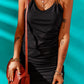 Spaghetti Strap Ribbed Tulip Hem Mini Dress