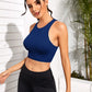 Cropped Round Neck Sports Tank Top