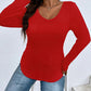 Plus Size V-Neck Long Sleeve T-Shirt