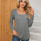Square Neck Long Sleeve T-Shirt
