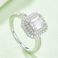 1 Carat Moissanite 925 Sterling Silver Side Stone Ring