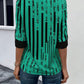 Striped Notched Half Sleeve Blouse