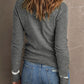 Round Neck Contrast Long Sleeve Knit Top
