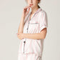 Lapel Collar Shirt and Shorts Lounge Set
