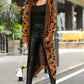 Leopard Hooded Cardigan with Pockets