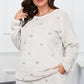 Plus Size Star Dropped Shoulder Top and Shorts Lounge Set