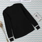 Round Neck Contrast Long Sleeve Knit Top