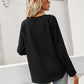 Tie Neck Long Sleeve Semi-Sheer Blouse