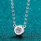 Moissanite Round Pendant Chain Necklace