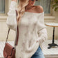 Boat Neck Dropped Shoulder Knit Top