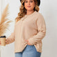 Plus Size Round Neck Drop Shoulder Long Sleeve Sweater