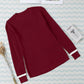 Round Neck Contrast Long Sleeve Knit Top