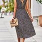Printed Round Neck Slit Sleeveless Dress