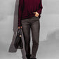 Surplice Dropped Shoulder Long Sleeve Sweater