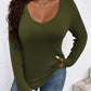 Plus Size V-Neck Long Sleeve T-Shirt