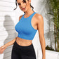 Cropped Round Neck Sports Tank Top
