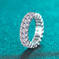 10.5 Carat Moissanite Rhodium-Plated Ring