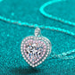 925 Sterling Silver 1 Carat Moissanite Heart Pendant Necklace