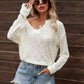 Notched Neck Slit Knit Top