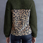 Leopard Quarter-Snap Teddy Sweatshirt