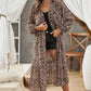 Animal Print Long Sleeve Open Front Cardigan