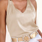 V-Neck Ruched Detail Tank