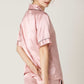 Lapel Collar Shirt and Shorts Lounge Set