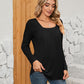 Square Neck Long Sleeve T-Shirt