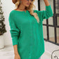 Boat Neck Dropped Shoulder Knit Top