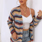 Striped Long Sleeve Open Front Cardigan