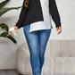 Plus Size Contrast Asymmetrical Long Sleeve Top