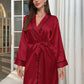 Tie Waist Surplice Neck Robe