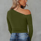 Asymmetrical Neck Long Sleeve Top