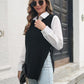 Frayed Hem Slit Sweater Vest