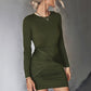 Twist Front Ruched Long Sleeve Mini Dress