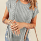Cable-Knit Side Slit Sweater Vest