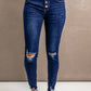 Distressed Button Fly Skinny Jeans