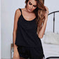 Gathered Detail Spliced Mesh Sleeveless Top and Shorts Lounge Set