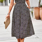 Printed Round Neck Slit Sleeveless Dress