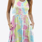 Printed Round Neck Sleeveless Dress with Pockets