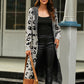 Leopard Hooded Cardigan with Pockets