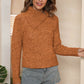 Asymmetrical Neck Long Sleeve Pullover Sweater