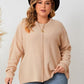 Plus Size Round Neck Drop Shoulder Long Sleeve Sweater