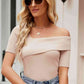 Asymmetrical Neck Rib-Knit Top