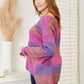 Double Take Multicolored Rib-Knit V-Neck Knit Pullover