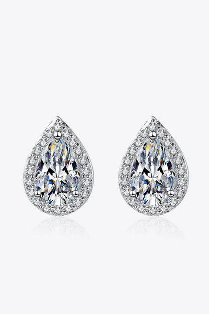 Moissanite Teardrop Stud Earrings