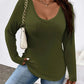 Plus Size V-Neck Long Sleeve T-Shirt