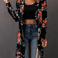 Printed Open Front Longline Cardigan