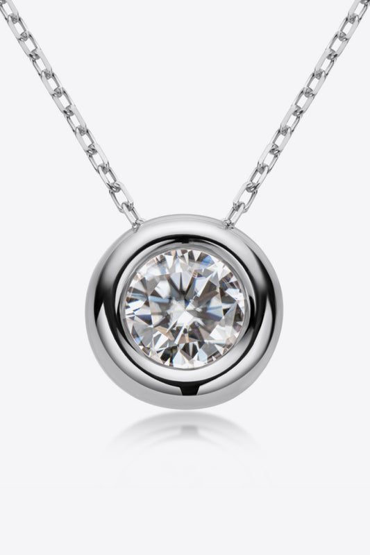 1 Carat Moissanite Pendant 925 Sterling Silver Necklace